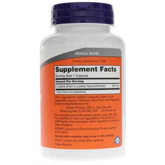 L-Lysine Capsules 500 Mg, NOW